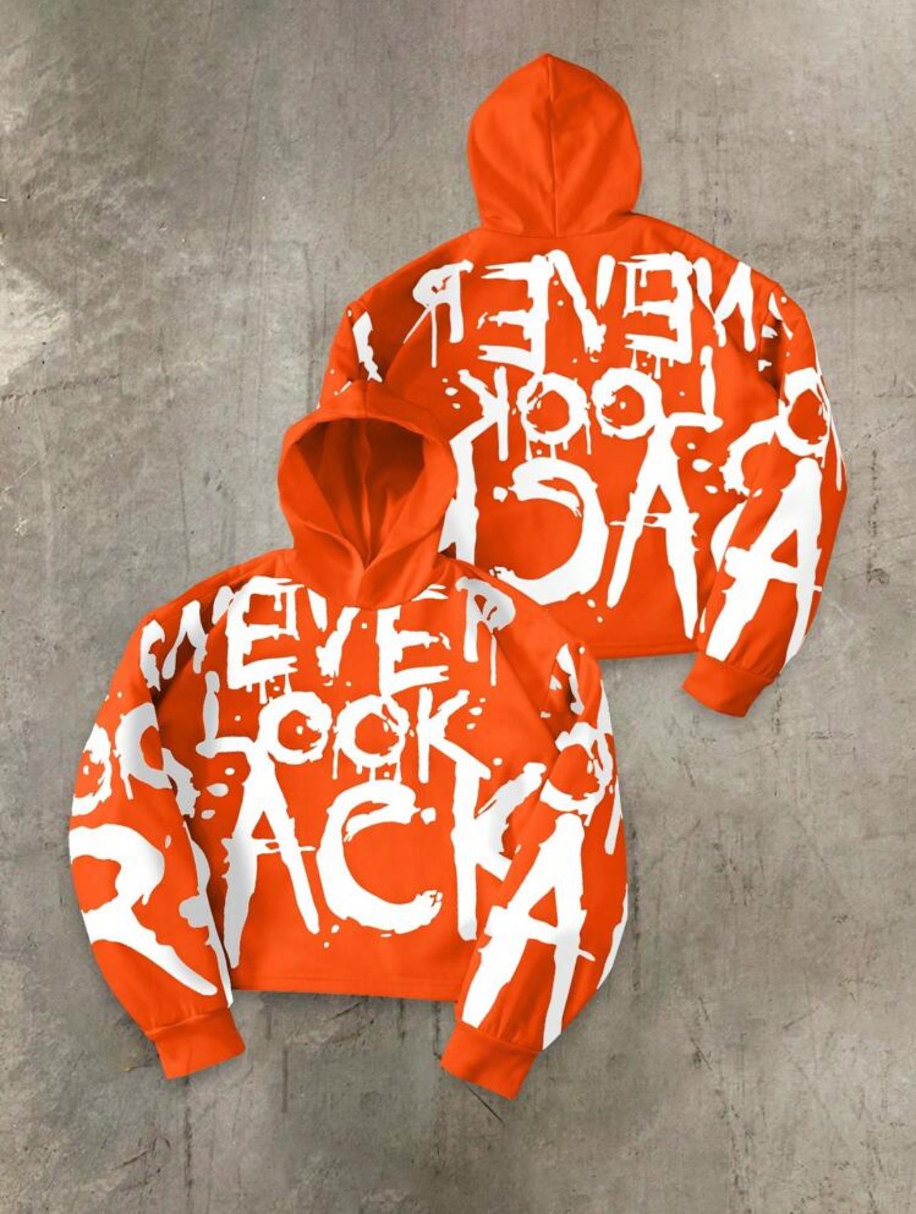 Sudadera con capucha corta de punto blanca con estampado de texto en inglés de grafiti de estilo callejero joven y fuente de grafiti de moda
