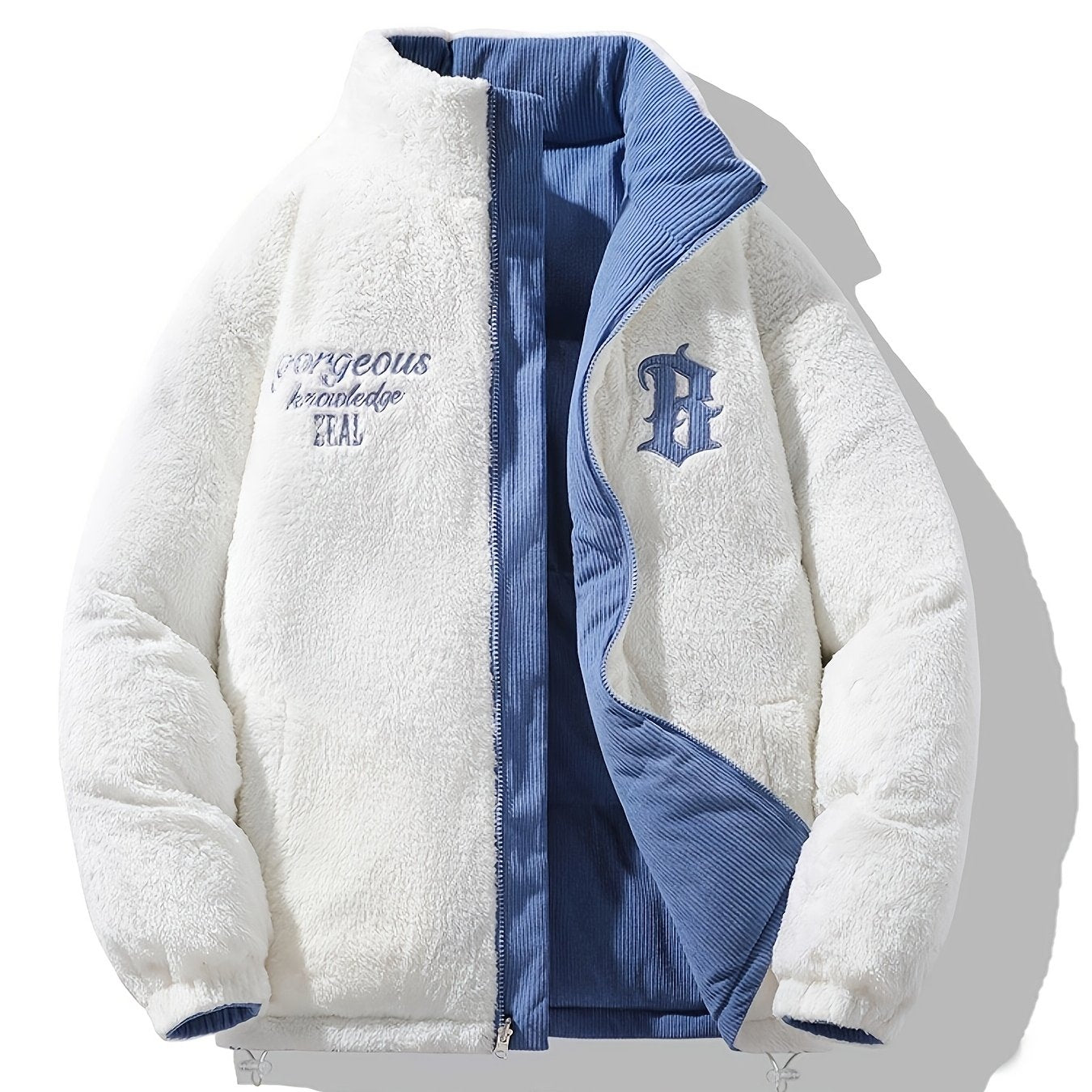 Chaqueta Reversible de Cuello Alto , Unisex y Versátil, Con Bajo y Puños Elásticos, Cuello Alto Estructurado, Diseño Moderno y Único,