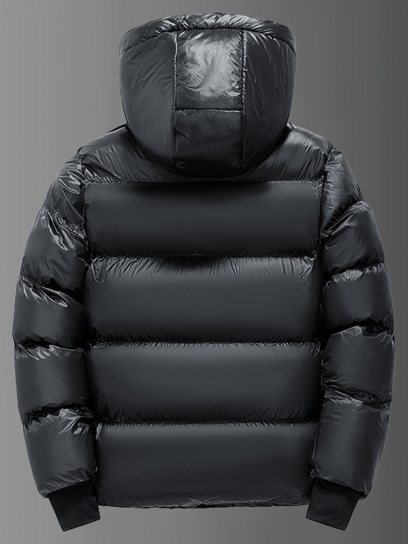 Chaqueta de Invierno para Hombre de Alta Resistencia con Capucha - Grado Marino - Abrigo Acolchado, Cremallera Dorada y Bolsillos con Letras