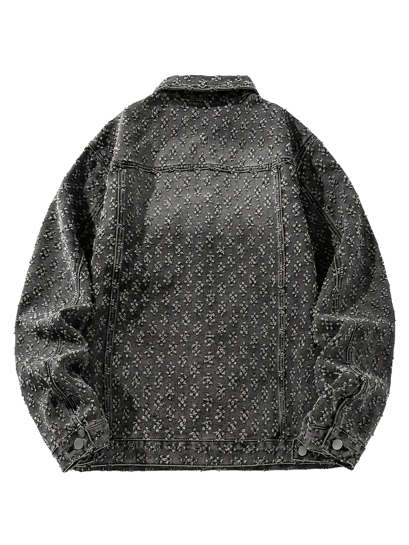 Chaqueta de Denim para Hombre con Cuello Vuelto, Diseño Rasgado y Lavada Nueva - Casual Versátil