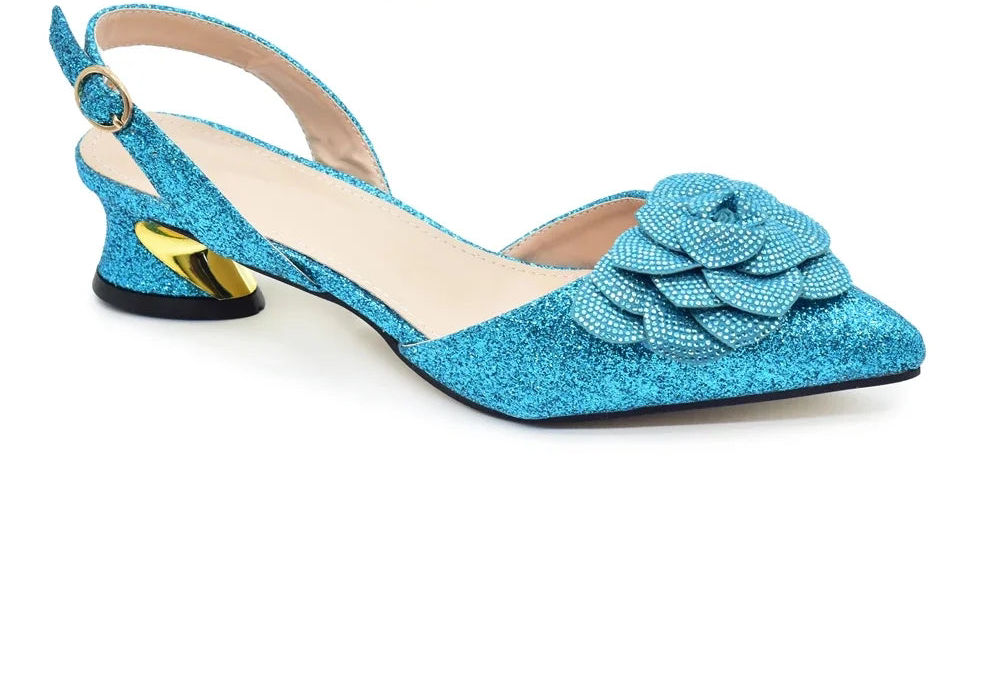 Conjunto de zapatos y bolsos para mujer, los últimos diseñadores, zapatos y bolsos de fiesta italianos de lujo para mujer, zapatos de novia para boda con diamantes de imitación para mujer
