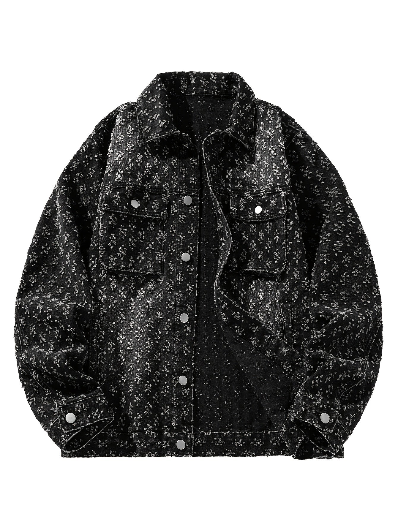 Chaqueta de Denim para Hombre con Cuello Vuelto, Diseño Rasgado y Lavada Nueva - Casual Versátil