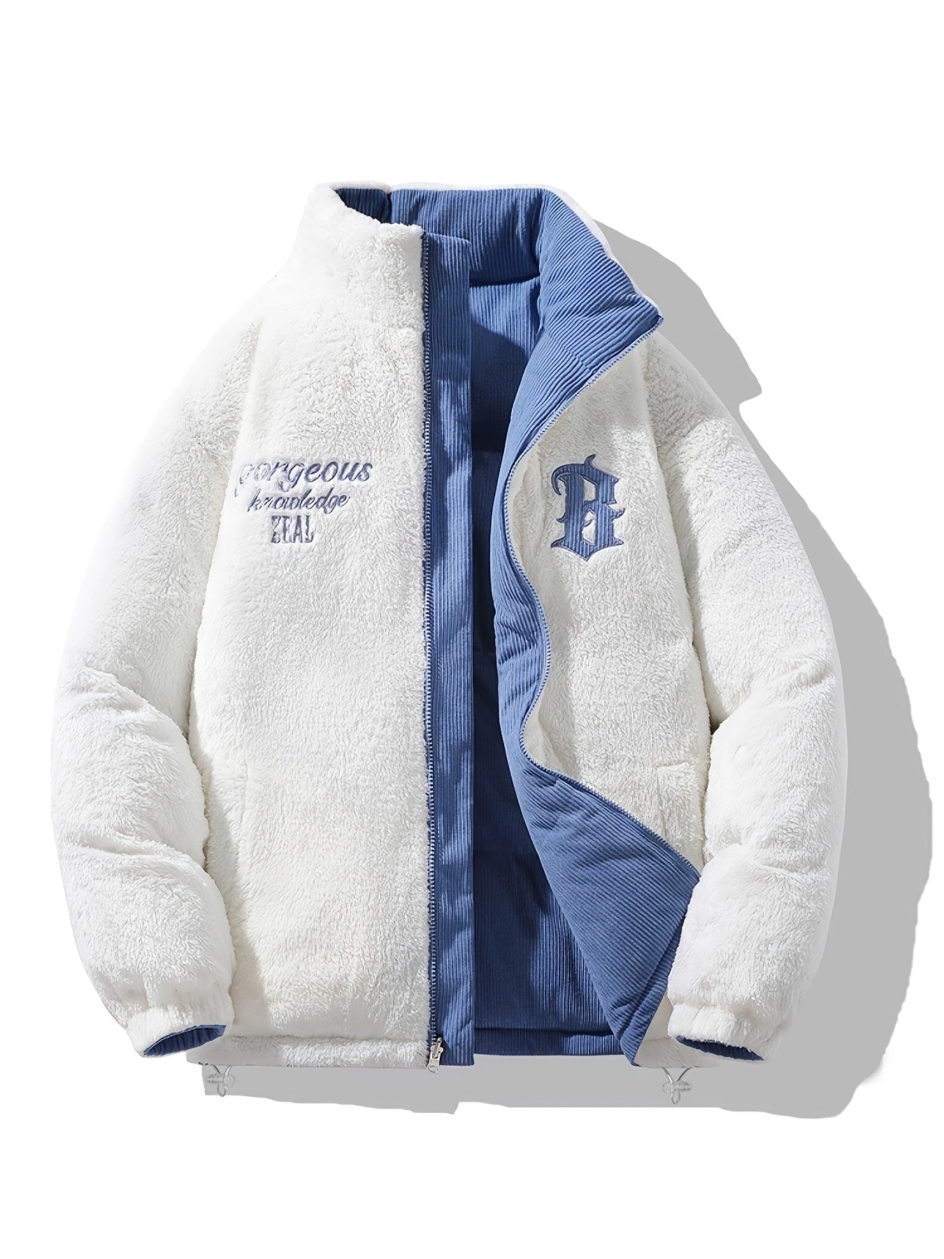 Chaqueta Reversible de Cuello Alto , Unisex y Versátil, Con Bajo y Puños Elásticos, Cuello Alto Estructurado, Diseño Moderno y Único,