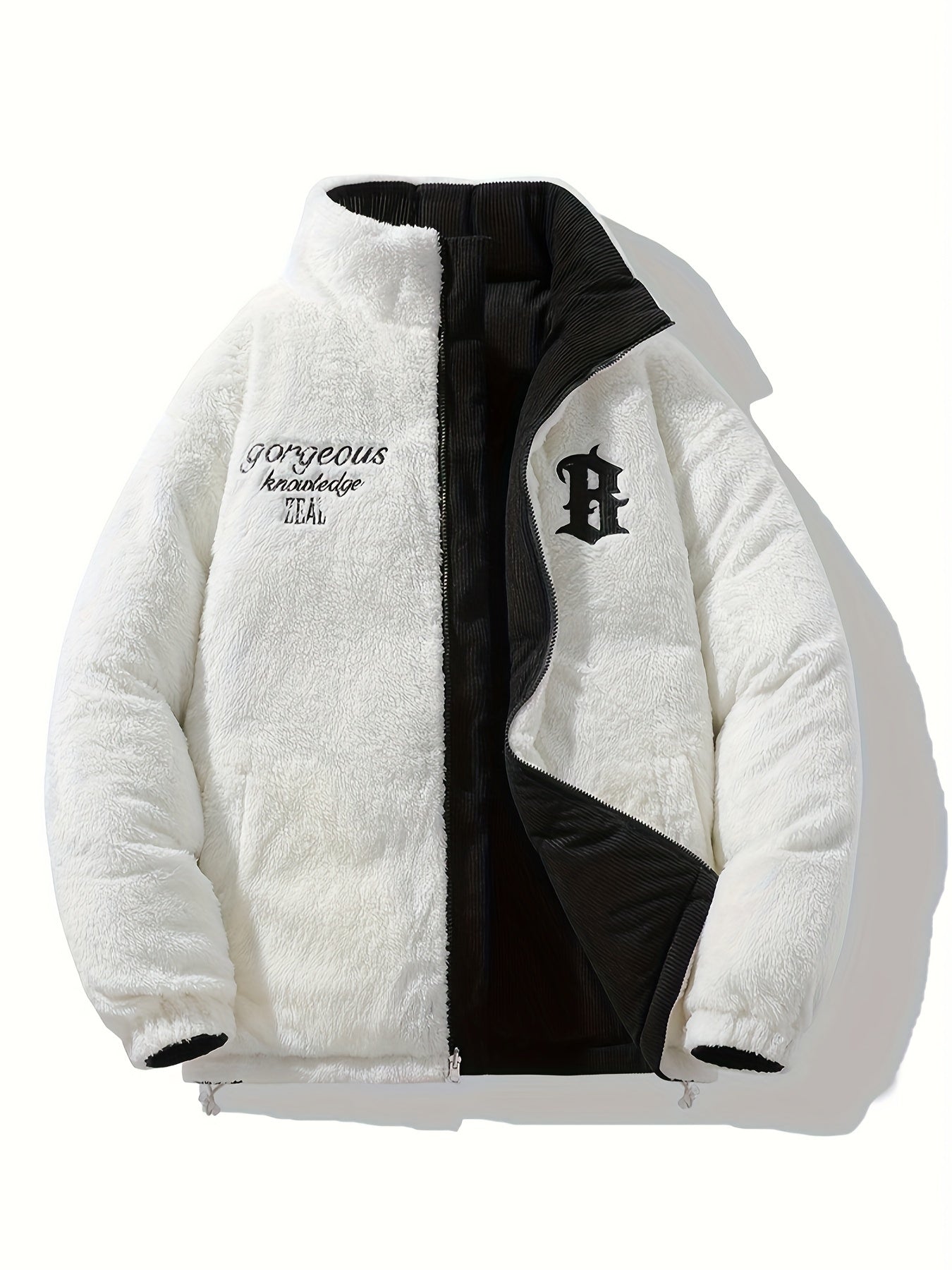 Chaqueta Reversible de Cuello Alto , Unisex y Versátil, Con Bajo y Puños Elásticos, Cuello Alto Estructurado, Diseño Moderno y Único,