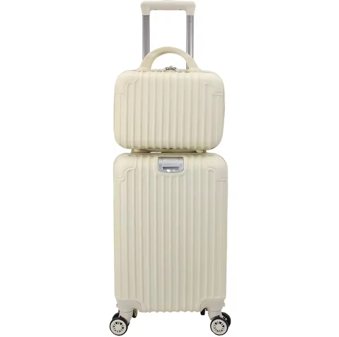 Conjunto Maleta de avión de mano, equipaje de viaje, carrito de cabina ABS rígido, 4 ruedas con bolsa de aseo rígida a juego 33*21*51cm