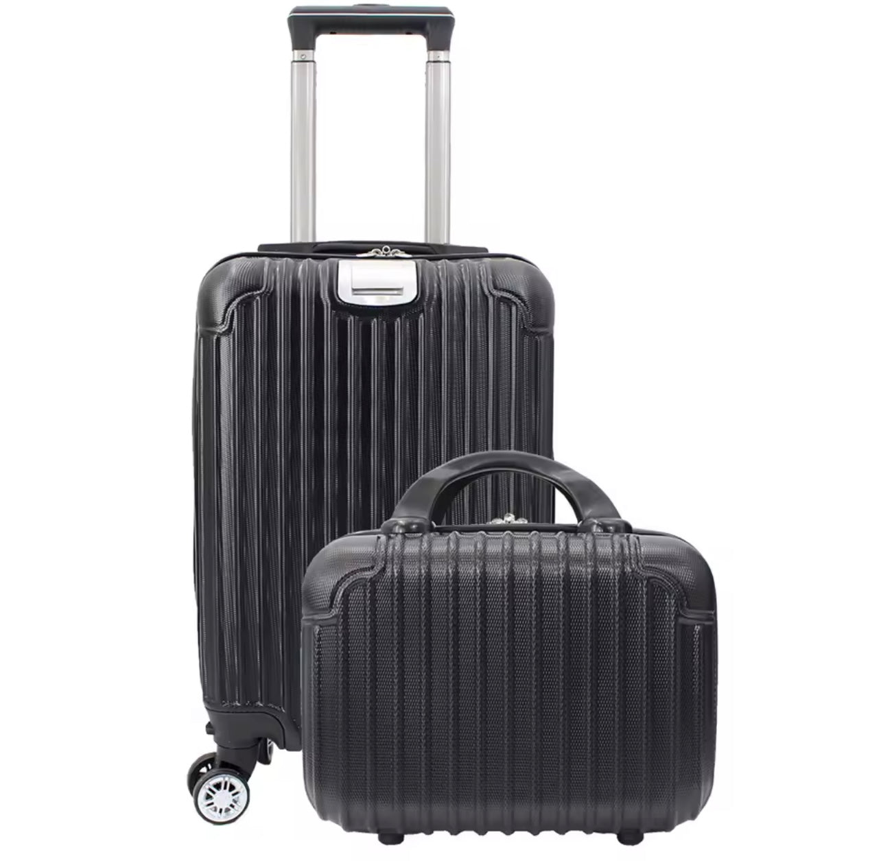 Conjunto Maleta de avión de mano, equipaje de viaje, carrito de cabina ABS rígido, 4 ruedas con bolsa de aseo rígida a juego 33*21*51cm