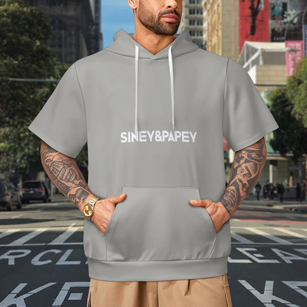 Sudadera con capucha y manga corta de tendencia
