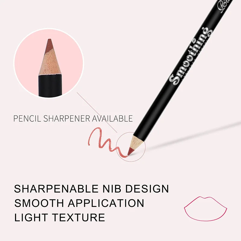 Juego de 12 labiales de larga duración con delineador profesional y brillo labial mate para mujer.