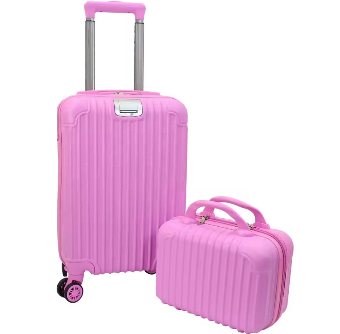 Conjunto Maleta de avión de mano, equipaje de viaje, carrito de cabina ABS rígido, 4 ruedas con bolsa de aseo rígida a juego 33*21*51cm