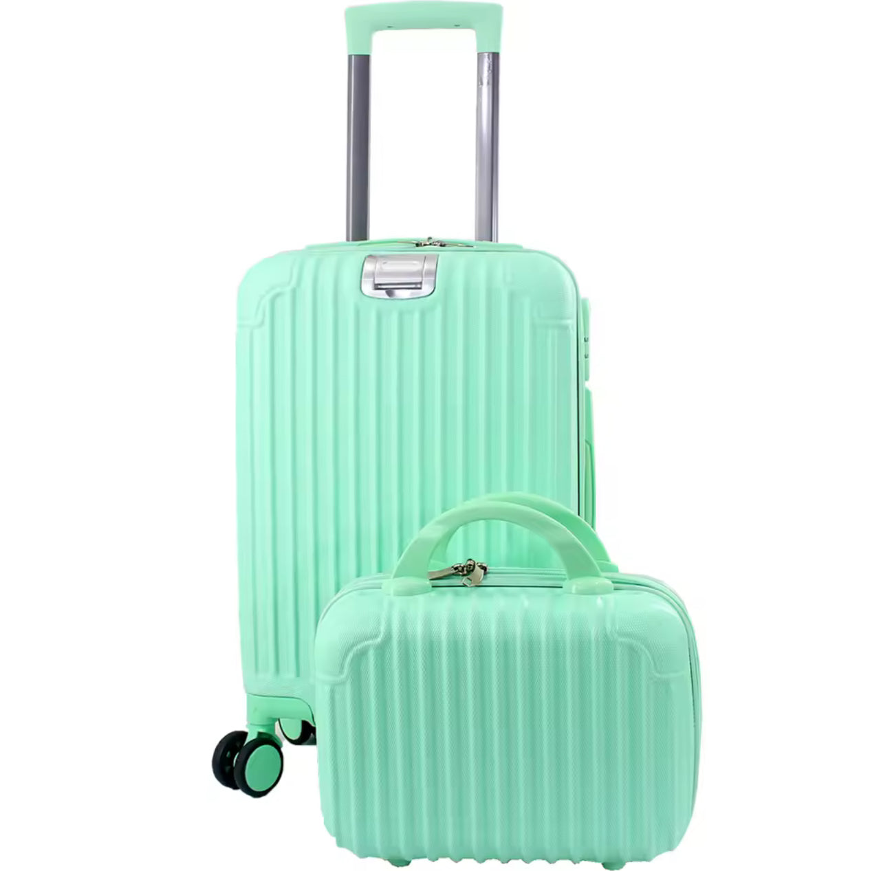 Conjunto Maleta de avión de mano, equipaje de viaje, carrito de cabina ABS rígido, 4 ruedas con bolsa de aseo rígida a juego 33*21*51cm