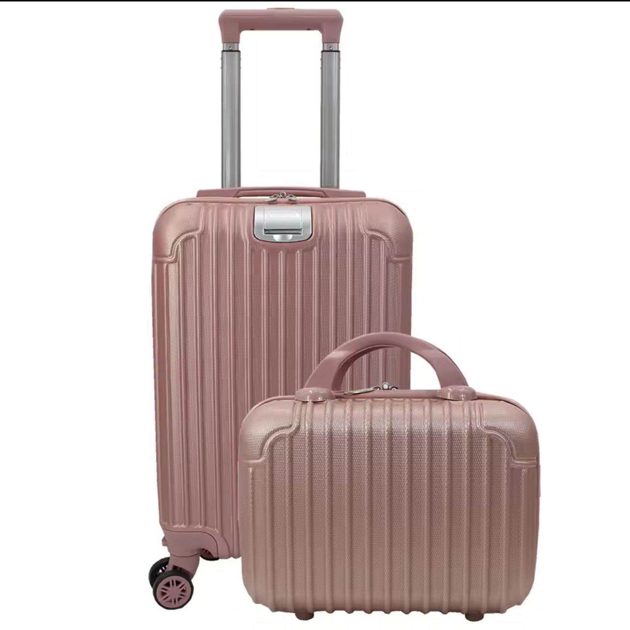 Conjunto Maleta de avión de mano, equipaje de viaje, carrito de cabina ABS rígido, 4 ruedas con bolsa de aseo rígida a juego 33*21*51cm