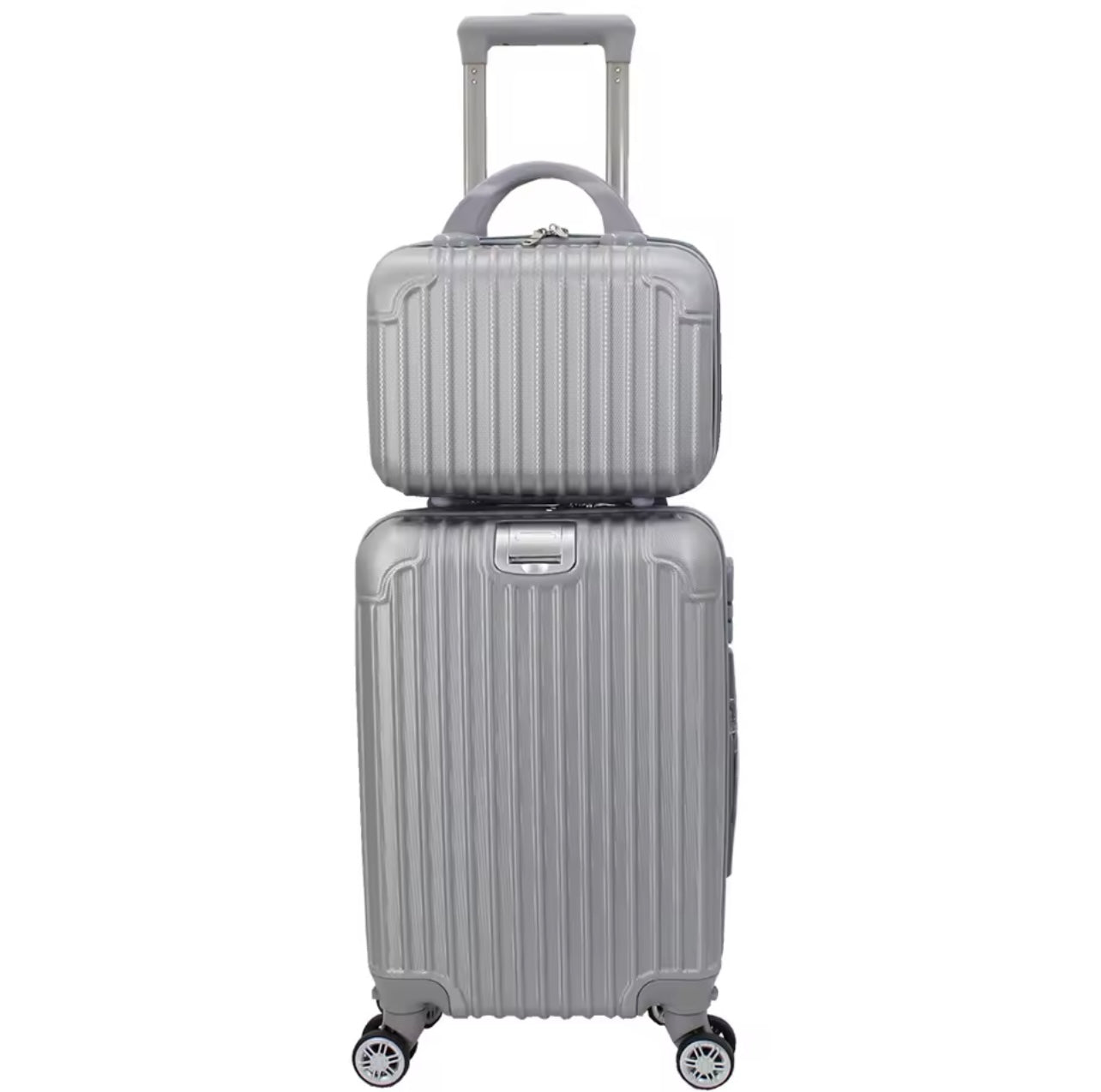 Conjunto Maleta de avión de mano, equipaje de viaje, carrito de cabina ABS rígido, 4 ruedas con bolsa de aseo rígida a juego 33*21*51cm