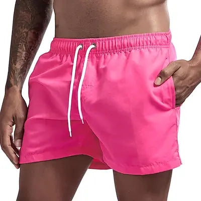 Bañador corto para hombre, de secado rápido, transpirable, con cordón.