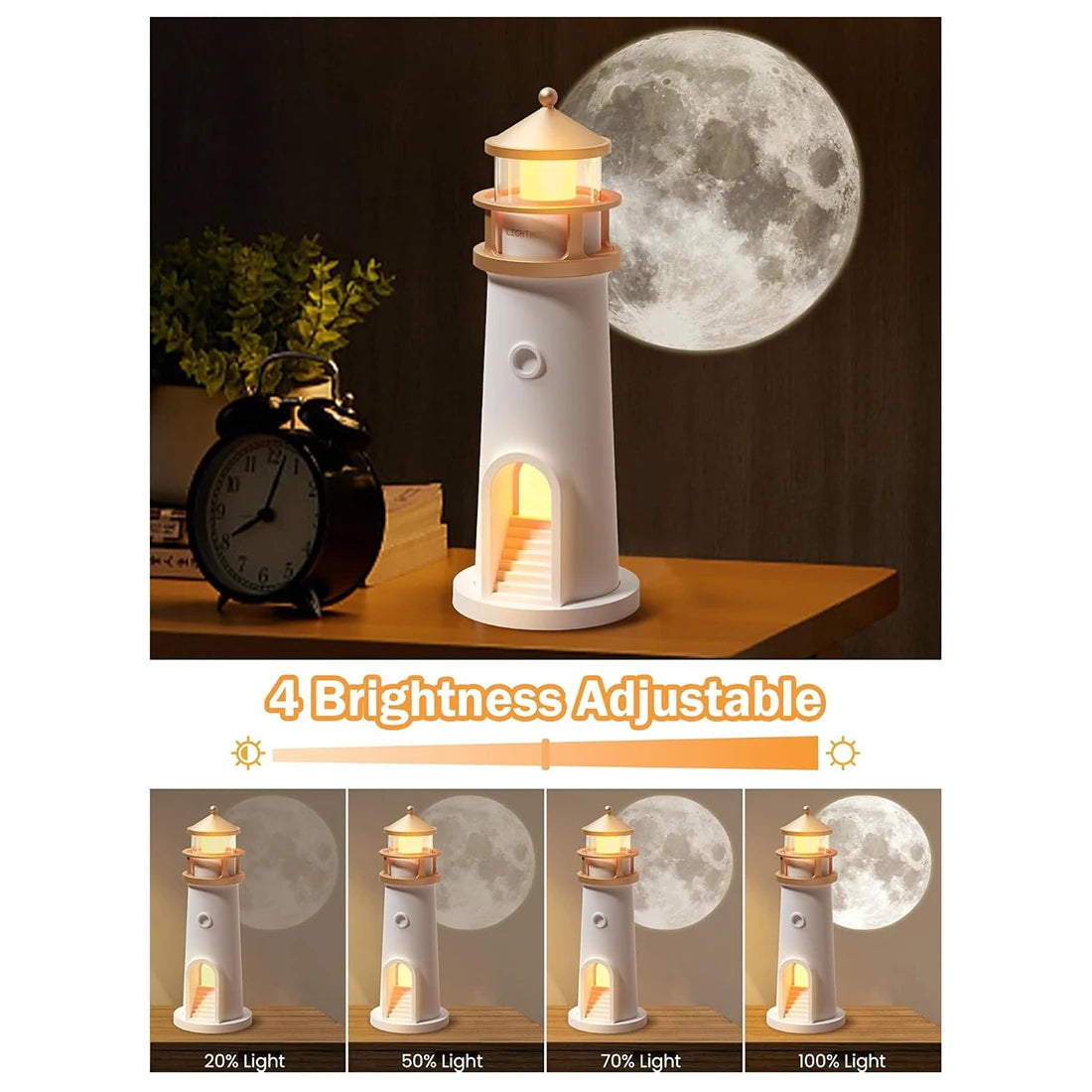 Proyector de luz nocturna, faro, decoración, proyector de galaxia, LED recargable, lámpara de mesa estética