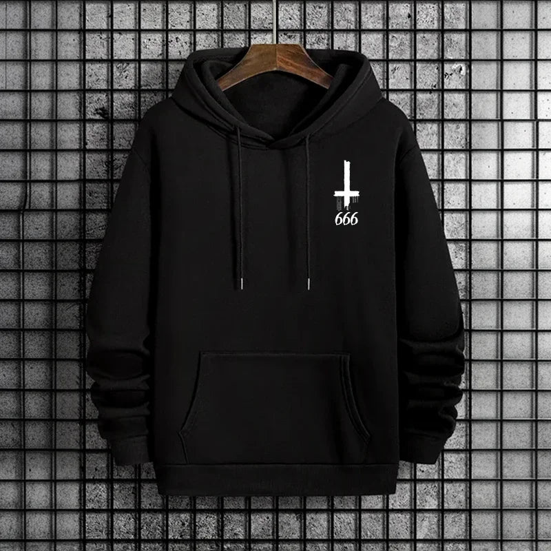 sudaderas con capucha de moda para hombre, ropa deportiva informal con estampado Demoníaco de Satán, ropa de calle urbana para otoño e invierno, ropa para hombre