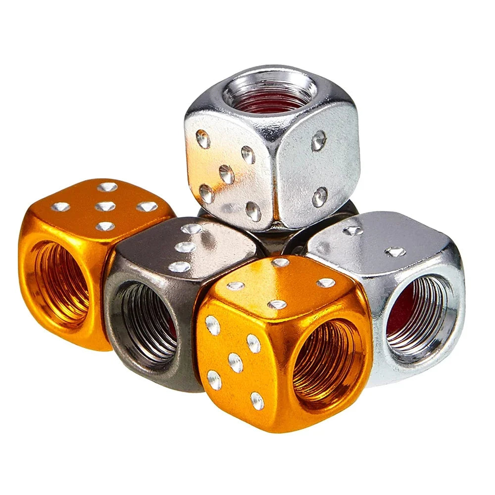 8 tapas de válvula de neumático de aluminio para vástago de rueda de dados, cubierta antipolvo para válvula de aire de neumático de coche, camión, motocicleta y bicicleta