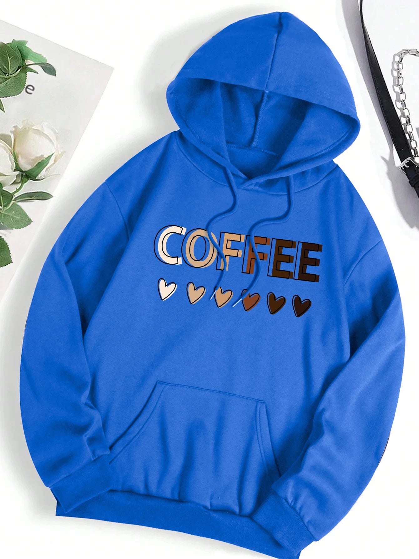 Sudadera con capucha con estampado gráfico de letras divertidas para mujer, sudadera de lana a la moda, informal,con capucha, ropa de gran tamaño para otoño