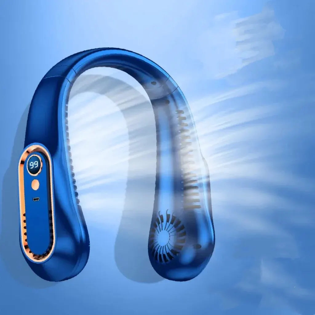 Ventilado portátil recargable por USB, pequeño, para estudiantes, oficina, deportes, pantalla digital, ventilador colgante para el cuello.