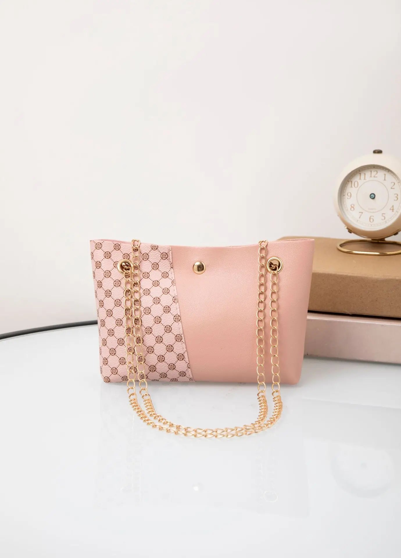 Nueva moda, bolso de cubo con cadena y estampado de lunares, bolso bandolera de un solo hombro