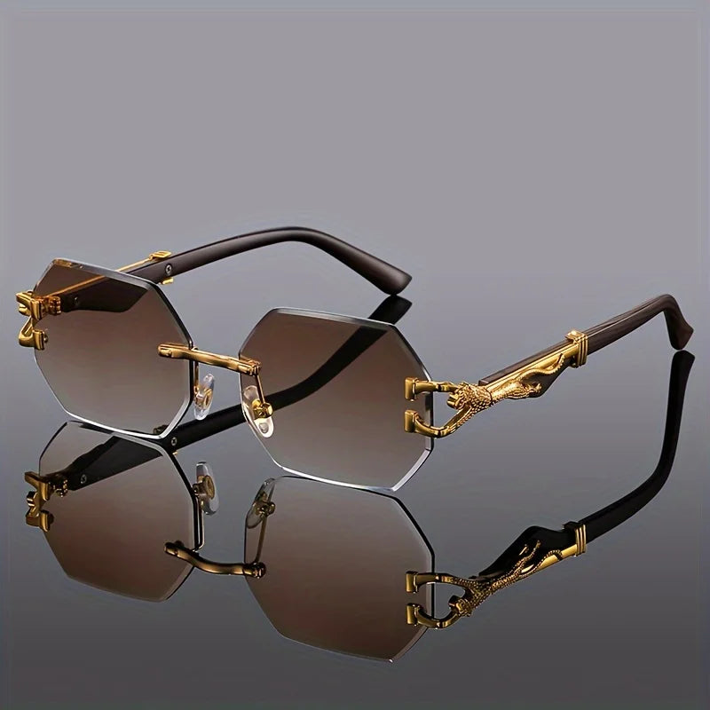 Gafas deportivas con estampado geométrico de leopardo para mujer, montura compuesta ligera y duradera, gafas de moda urbana