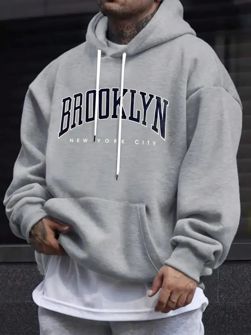 sudadera nueva moda de otoño para hombres con estampado de letras cómoda y suave Sudadera con capucha deportes urbanos al aire libre ropa casual