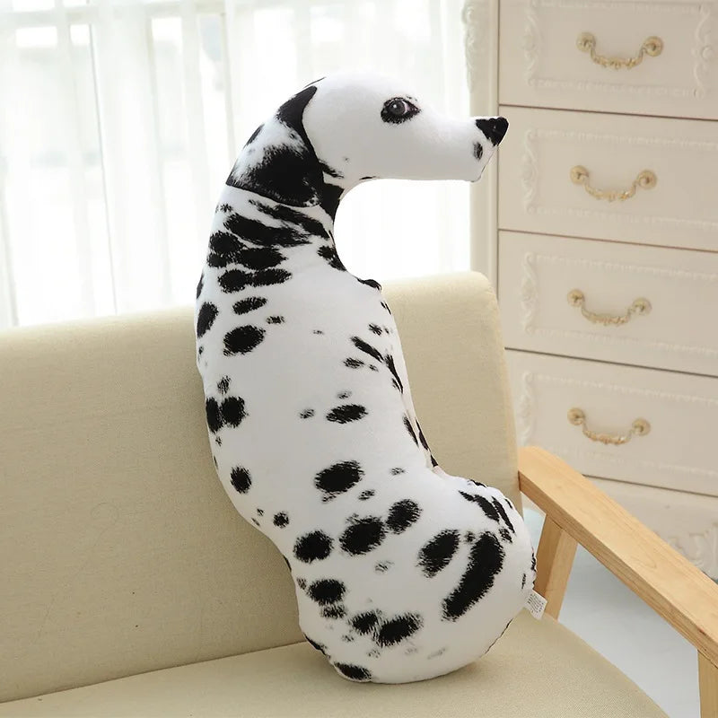 Almohada de perro curvada de 50 cm, diseño realista de cabeza de perro, decoración del hogar, adorno para sofá.
