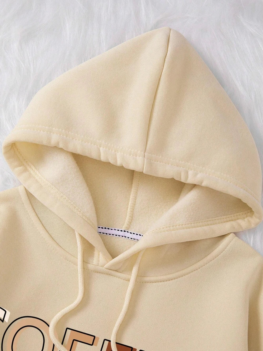 Sudadera con capucha con estampado gráfico de letras divertidas para mujer, sudadera de lana a la moda, informal,con capucha, ropa de gran tamaño para otoño