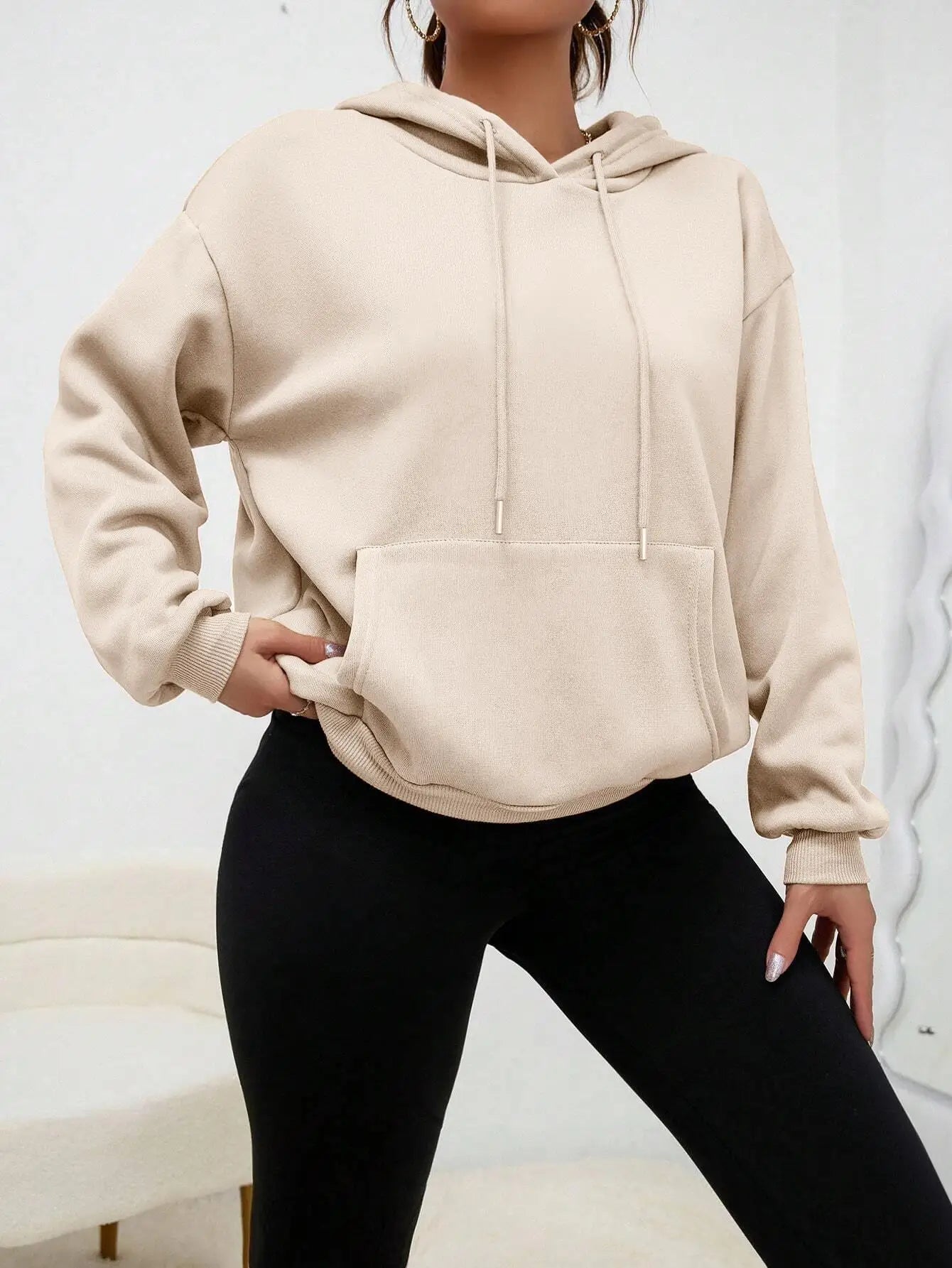 Sudadera con capucha sudadera moda Casual calle con capucha otoño ropa informal cálida mujer