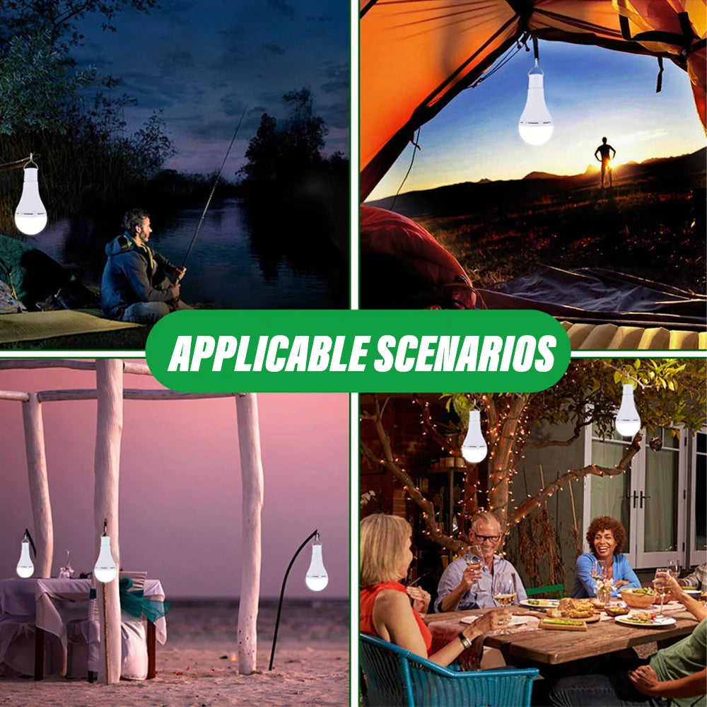 Lámpara solar LED para exteriores, impermeable, portátil, para jardín, luz colgante, para senderismo, pesca, luces de emergencia
