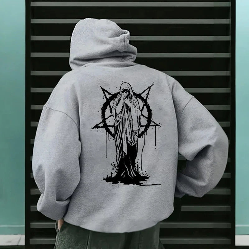 sudaderas con capucha de moda para hombre, ropa deportiva informal con estampado Demoníaco de Satán, ropa de calle urbana para otoño e invierno, ropa para hombre