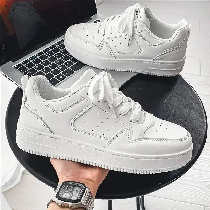 Zapatos de plataforma aireadores para hombre, de moda, a juego, con plataforma blanca, deportivos, informales, de moda