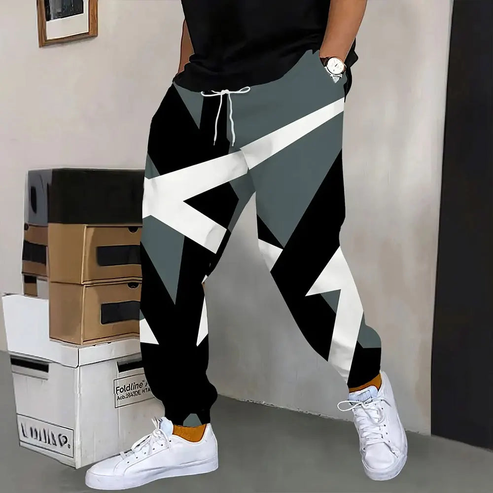 Pantalones deportivos al aire libre para hombre, pantalones de chándal con estampado de grafiti a la moda