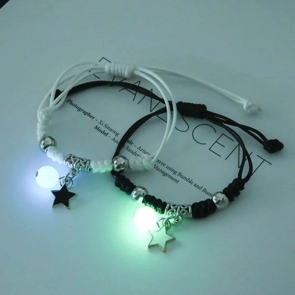 Juego de 2 pulseras de acero inoxidable para parejas, para mujer, amante, sol luminoso, luna, cuerda, amuleto, amistad, novia, fiesta, joyería, regalo