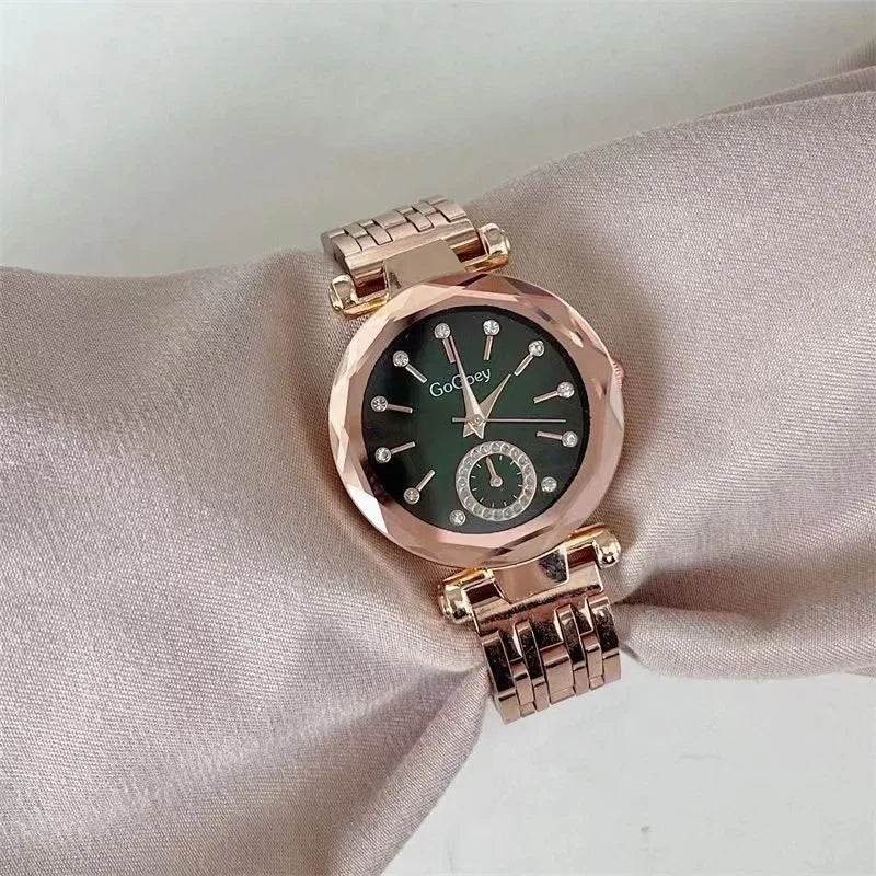 Relojes de marca nueva para mujer, reloj de cuarzo de acero a la moda para mujer, reloj de pulsera de regalo de marcas famosas de lujo