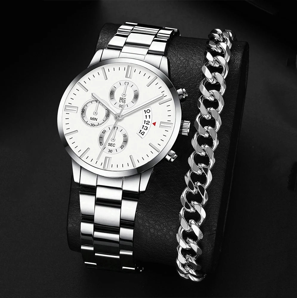 Nuevos relojes de moda para hombre, reloj de acero inoxidable