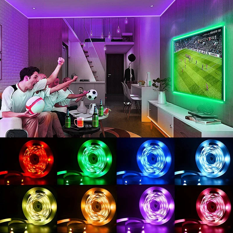 Tira de luces LED para TV con control de 3 teclas, USB, 5 V, cinta flexible para retroiluminación de TV, decoración para fiestas en casa