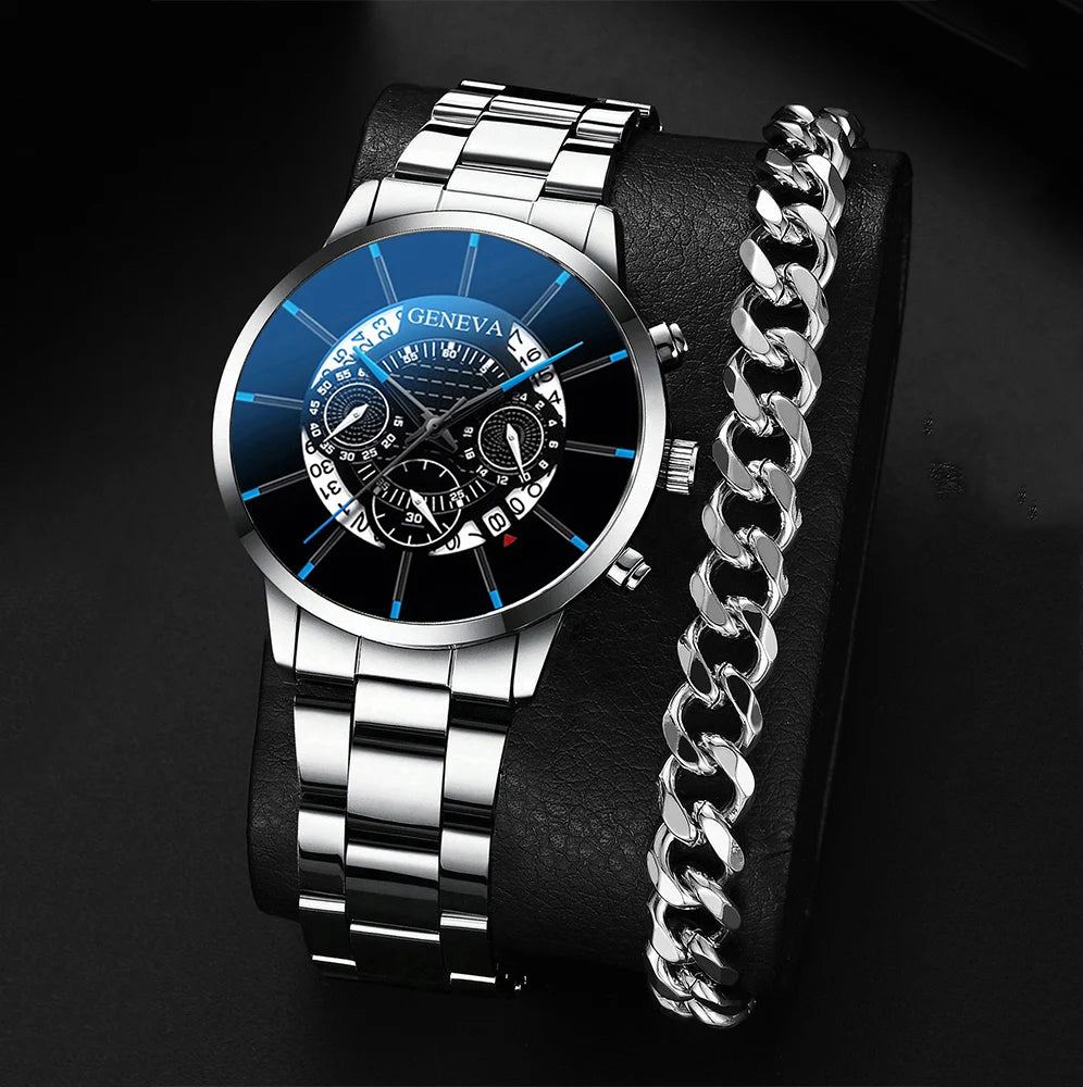 Nuevos relojes de moda para hombre, reloj de acero inoxidable
