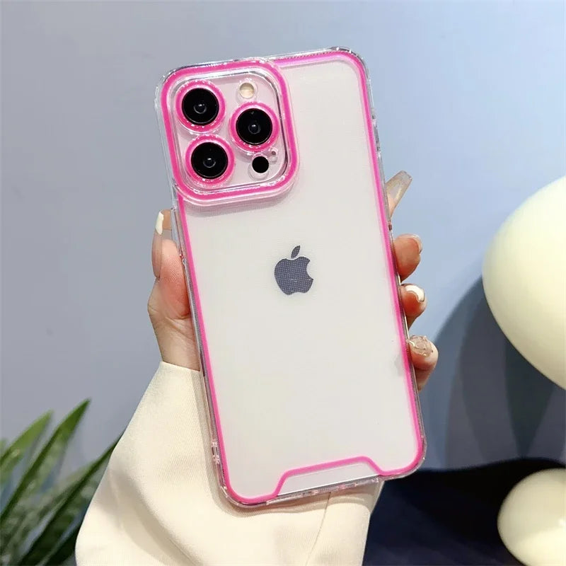 Funda para iPhone 16, 15, 14, 13, 12, 11 Pro Max, 14, 15, 16 Plus, carcasa luminosa fluorescente de neón