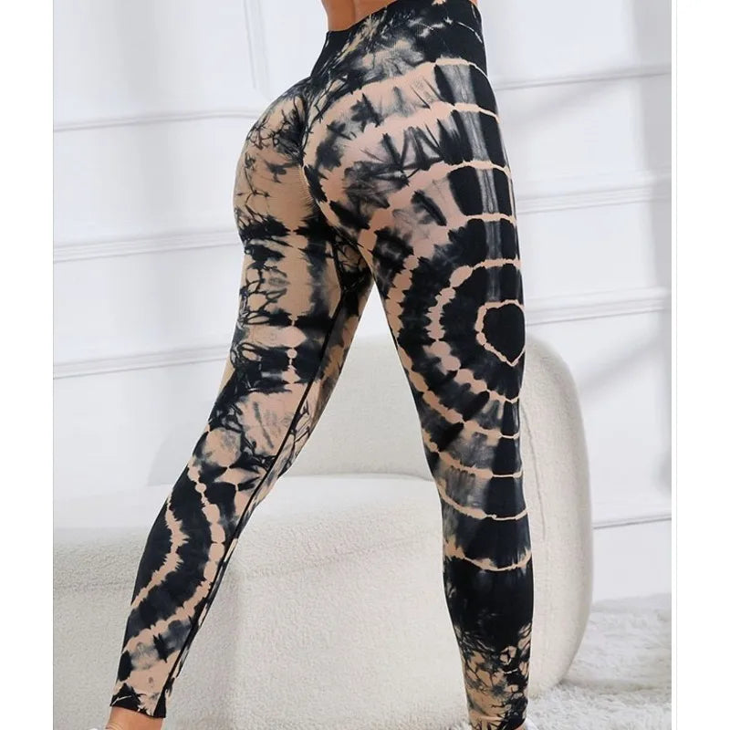 Pantalones de Yoga sin costuras para mujer, mallas elásticas altas de cintura alta, color melocotón, para Fitness, correr, deportes al aire libre