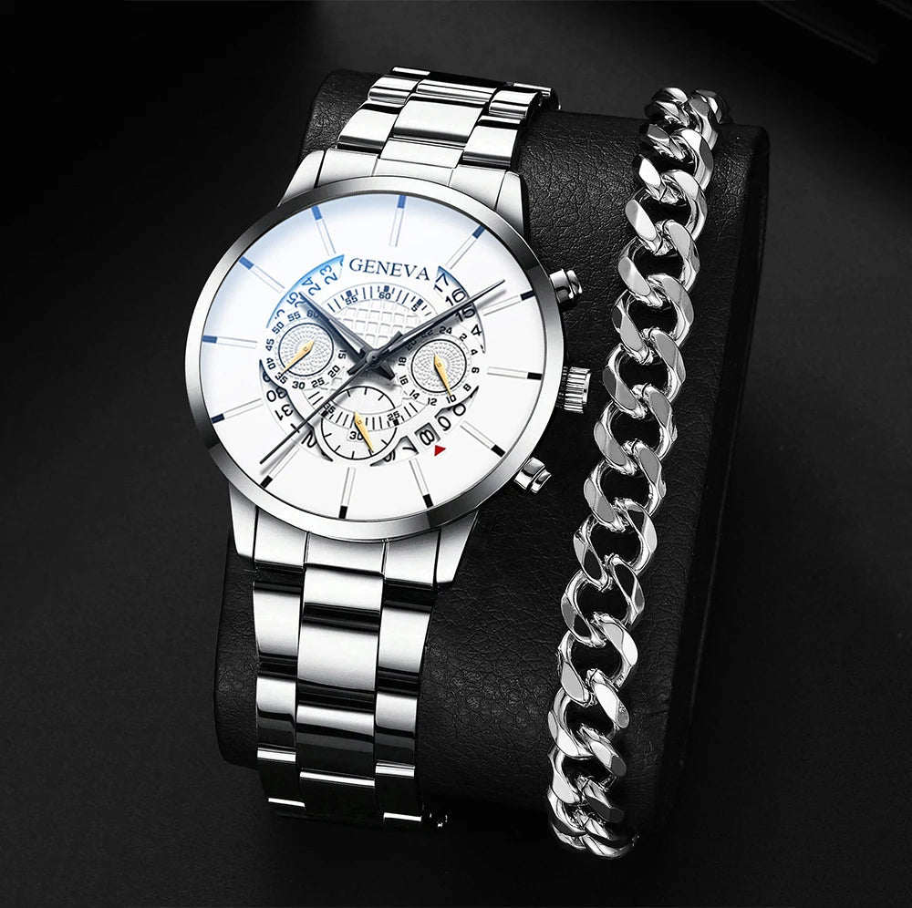 Nuevos relojes de moda para hombre, reloj de acero inoxidable
