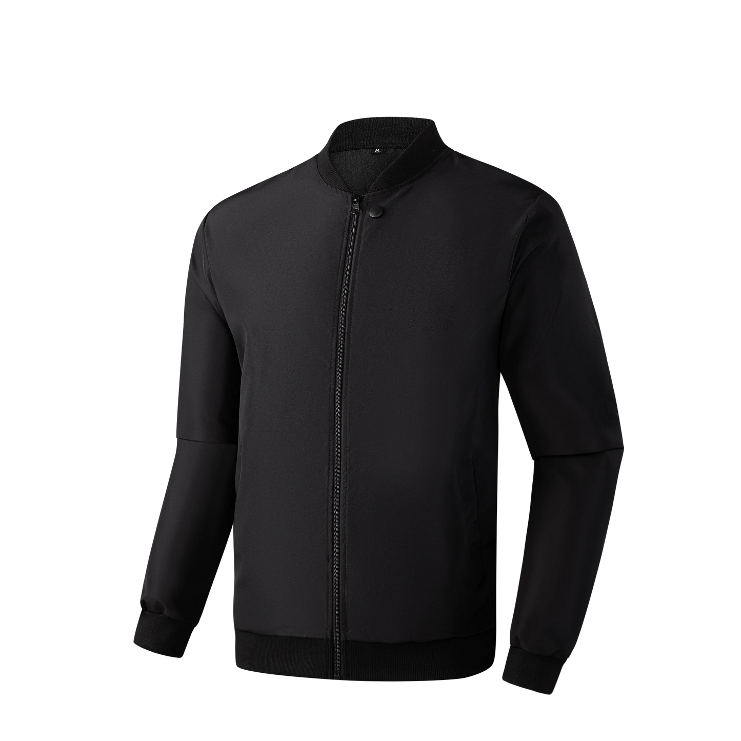 chaqueta corta holgada de Color sólido con cuello de béisbol para hombres de negocios Casual abrigo fino tendencia