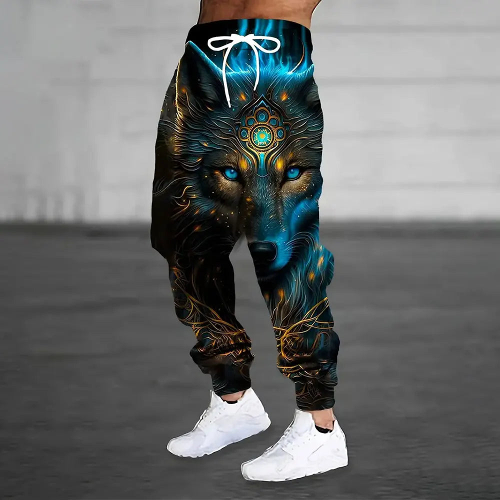 Pantalones deportivos al aire libre para hombre, pantalones de chándal con estampado de grafiti a la moda