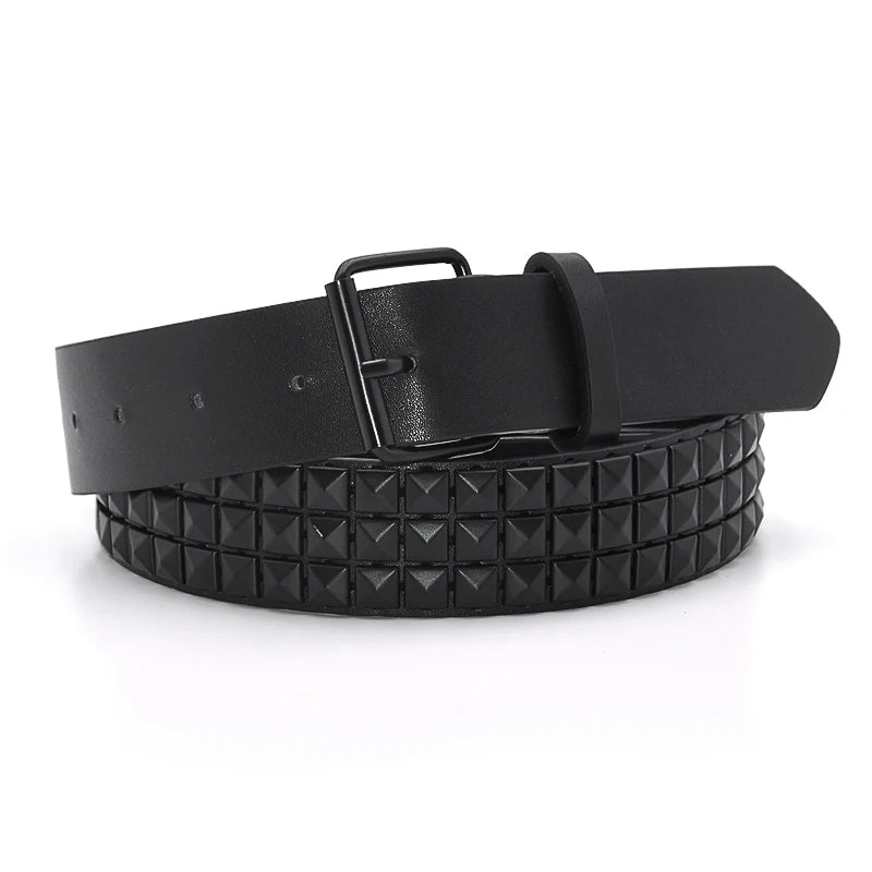 Cinturón con remaches de moda piramidal para hombre y mujer