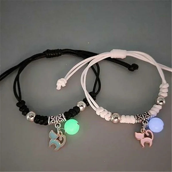 Juego de 2 pulseras de acero inoxidable para parejas, para mujer, amante, sol luminoso, luna, cuerda, amuleto, amistad, novia, fiesta, joyería, regalo
