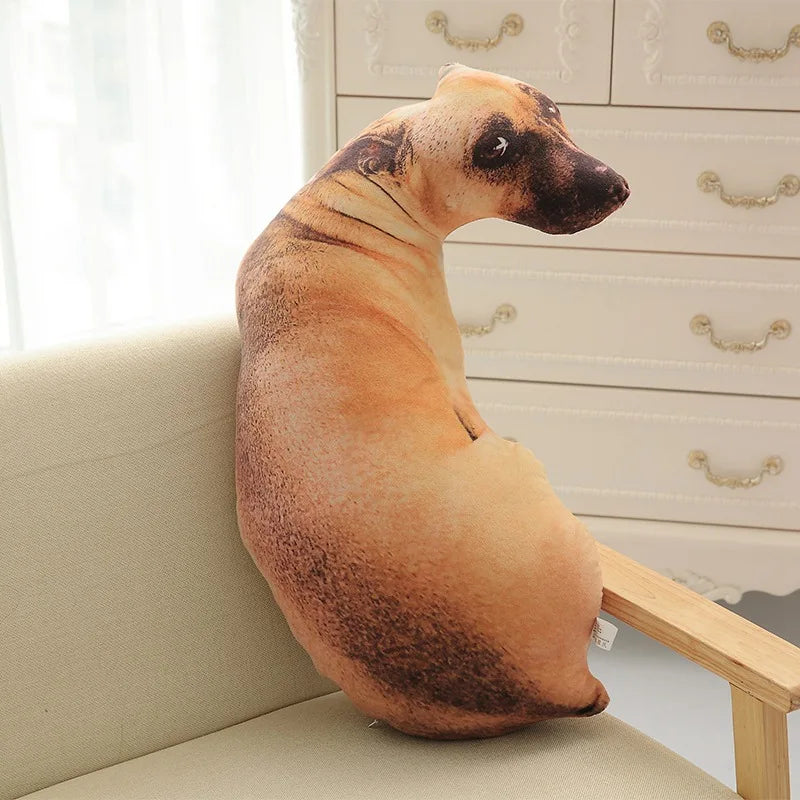 Almohada de perro curvada de 50 cm, diseño realista de cabeza de perro, decoración del hogar, adorno para sofá.