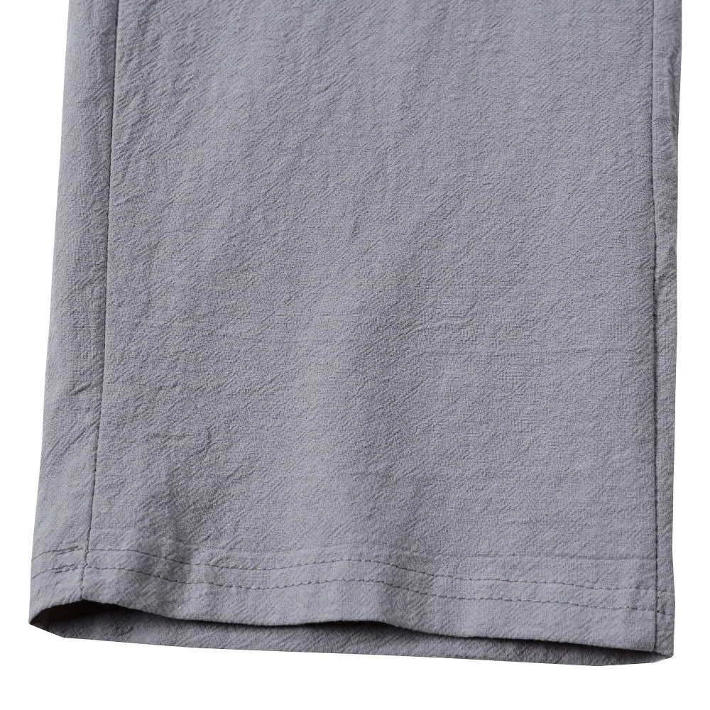 Pantalones de algodón y lino para hombres europeos y americanos, pantalones de trabajo con múltiples bolsillos, ropa deportiva recta holgada y pantalones casuales