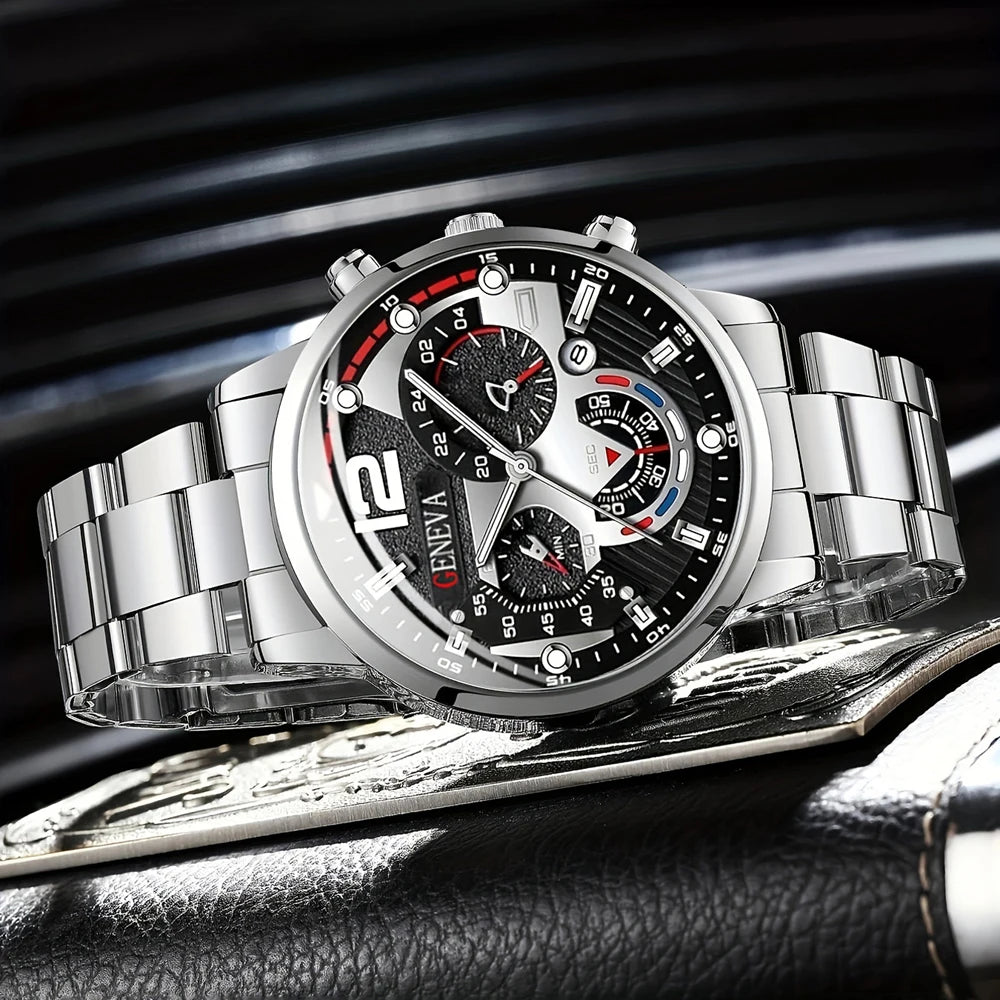 Nuevos relojes de moda para hombre, reloj de acero inoxidable