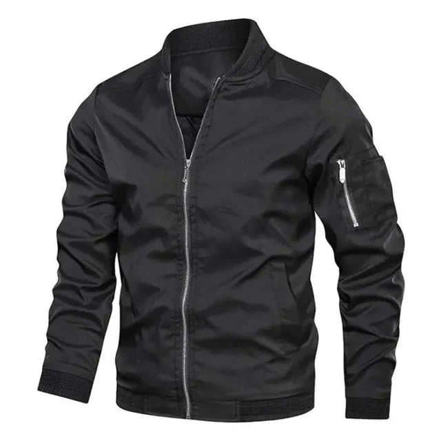 Chaquetar de primavera y otoño para hombre, chaqueta ligera informal para hombre, cortavientos deportivo, abrigo con cremallera y bolsillos