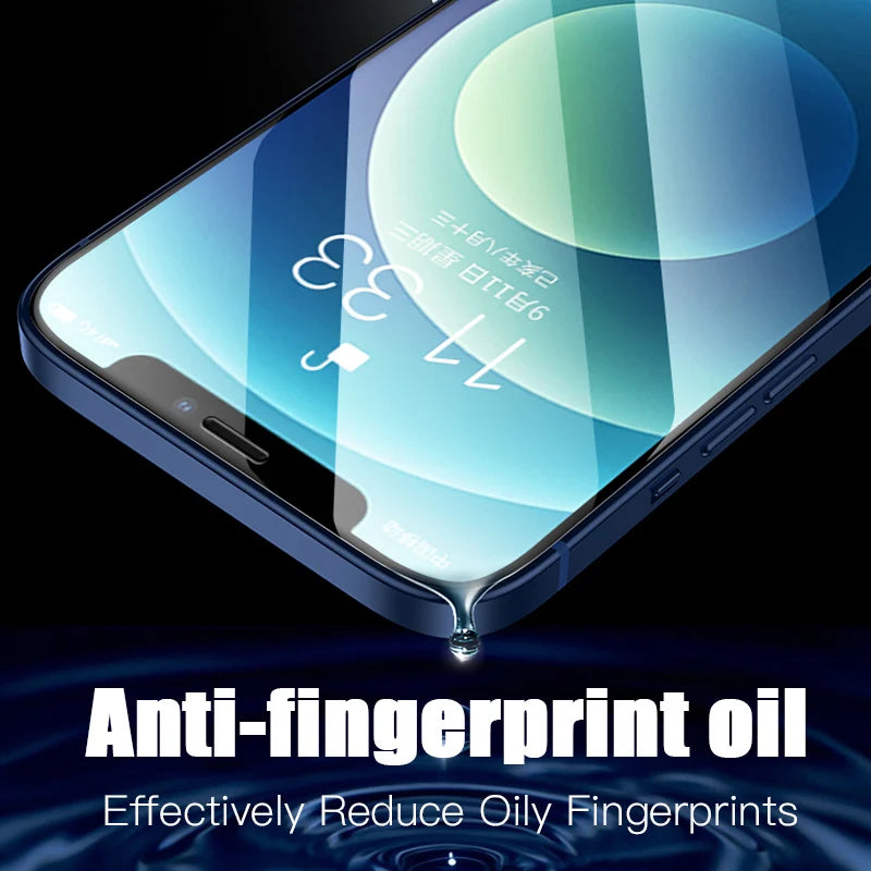 Protection d'écran en verre trempé pour iPhone 15 11 13 12 14 Pro 12 Mini X XR XS MAX 7 8 Plus 3 pièces