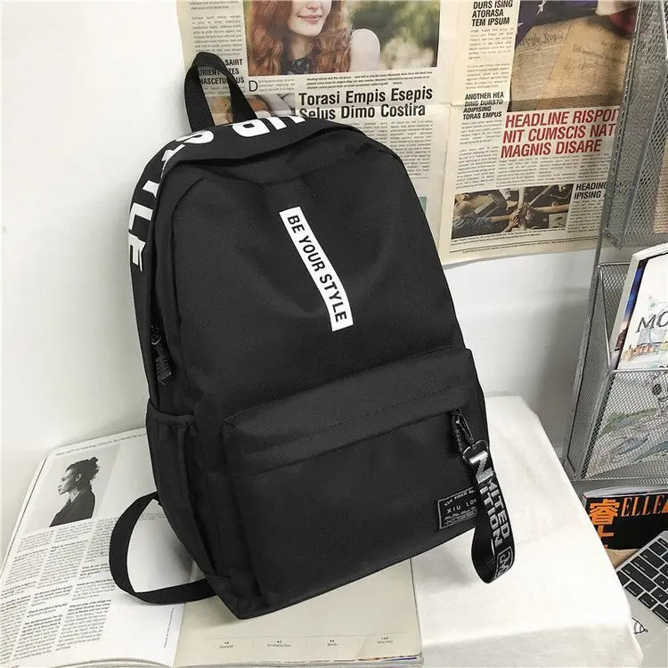 Mochila de tendencia de moda para hombres y mujeres, mochila para estudiantes de secundaria, mochila de gran capacidad